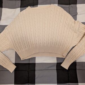 Altar'd State Cream Cable Knit Sweater